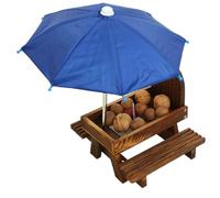 Feyoalix Squirrel Feeder Table Top Wood Corn Cob Holder Umbrella Corn Cob Holder Corn Cob Holder for Outside Winter Yard Porch A