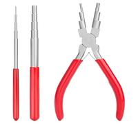 Feyoalix Wire Looping Tool Wire Looping Mandrel and 6 in 1 Bail Making Plier for Jewelry Wire Wrapping and Jump Forming Red