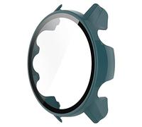 Feysentoe Screen Protector Watch Cases Compatible for Garmin Forerunner 955/955 solar Tempered Glass Protective Case Protector Cover Bumper Shell.(green)