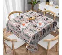 FEYUNYAN 140x140 Cm Square Tablecloth, Poodles Dogs - Table Cover, Polyester Wrinkle-Resistant Washable Tablecloths For Indoor/Outdoor Dining Parties Weddings (Fits 78 To 99cm Tables)
