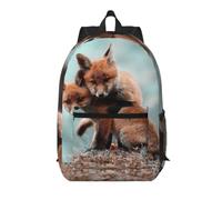 FEYUNYAN 17-Inch Water-Resistant Laptop Backpack With Multiple Pockets | Cute Animal Fox, Oxford Travel Bag, Anti-Theft Design & Ergonomic Straps For School, Work, Travel