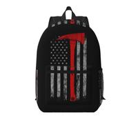 FEYUNYAN 17-Inch Water-Resistant Laptop Backpack With Multiple Pockets | Firefighter Axe Red Line Flag, Oxford Travel Bag, Anti-Theft Design & Ergonomic Straps For School, Work, Travel