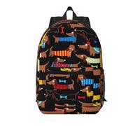 FEYUNYAN 17-Inch Water-Resistant Laptop Backpack With Multiple Pockets | I Love My Dog Dachshunds, Oxford Travel Bag, Anti-Theft Design & Ergonomic Straps For School, Work, Travel