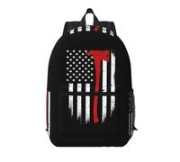 FEYUNYAN 17-Inch Water-Resistant Laptop Backpack With Multiple Pockets | Red Line Firefighter Usa Flag, Oxford Travel Bag, Anti-Theft Design & Ergonomic Straps For School, Work, Travel