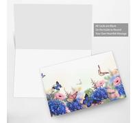 FEYUNYAN All-Occasion Greeting Cards With Dark Green Envelope, Daisies Butterflies, Blank Inside Thank You Cards Set, Luxury Pearl Paper Eco-Friendly Blank Note Cards For Wedding Birthday Christmas