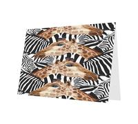 FEYUNYAN All-Occasion Greeting Cards With Gray Envelope, Zebra Giraffe, Blank Inside Thank You Cards Set, Luxury Pearl Paper Eco-Friendly Blank Note Cards For Wedding Birthday Christmas