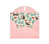 FEYUNYAN All-Occasion Greeting Cards With Pink Envelope, Happy Walking Kitty, Blank Inside Thank You Cards Set, Luxury Pearl Paper Eco-Friendly Blank Note Cards For Wedding Birthday Christmas