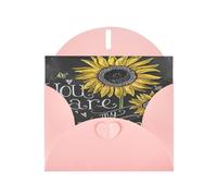 FEYUNYAN All-Occasion Greeting Cards With Pink Envelope, You Are My Sunflower, Blank Inside Thank You Cards Set, Luxury Pearl Paper Eco-Friendly Blank Note Cards For Wedding Birthday Christmas