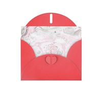 FEYUNYAN All-Occasion Greeting Cards With Red Envelope, Gray Pink Abstract Marble, Blank Inside Thank You Cards Set, Luxury Pearl Paper Eco-Friendly Blank Note Cards For Wedding Birthday Christmas