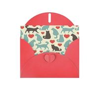 FEYUNYAN All-Occasion Greeting Cards With Red Envelope, Happy Walking Kitty, Blank Inside Thank You Cards Set, Luxury Pearl Paper Eco-Friendly Blank Note Cards For Wedding Birthday Christmas