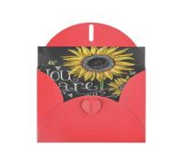 FEYUNYAN All-Occasion Greeting Cards With Red Envelope, You Are My Sunflower, Blank Inside Thank You Cards Set, Luxury Pearl Paper Eco-Friendly Blank Note Cards For Wedding Birthday Christmas