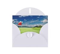 FEYUNYAN All-Occasion Greeting Cards With White Envelope, Golf Field Flag In The Hole, Blank Inside Thank You Cards Set, Luxury Pearl Paper Eco-Friendly Blank Note Cards For Wedding Birthday Christmas