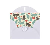 FEYUNYAN All-Occasion Greeting Cards With White Envelope, Happy Walking Kitty, Blank Inside Thank You Cards Set, Luxury Pearl Paper Eco-Friendly Blank Note Cards For Wedding Birthday Christmas