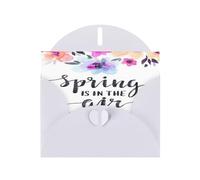 FEYUNYAN All-Occasion Greeting Cards With White Envelope, Spring Is In The Air, Blank Inside Thank You Cards Set, Luxury Pearl Paper Eco-Friendly Blank Note Cards For Wedding Birthday Christmas