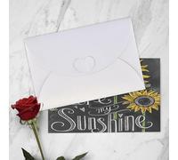 FEYUNYAN All-Occasion Greeting Cards With White Envelope, You Are My Sunflower, Blank Inside Thank You Cards Set, Luxury Pearl Paper Eco-Friendly Blank Note Cards For Wedding Birthday Christmas