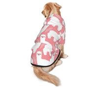 FEYUNYAN Cozy Fleece-Lined Hoodie With Hidden Leash Hole & Pocket For Medium Large Dogs, Alpaca Llama, Pet Hooded Sweatshirt, Winter Dog Clothes For Outdoor Walks