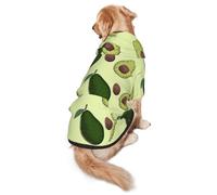 FEYUNYAN Cozy Fleece-Lined Hoodie With Hidden Leash Hole & Pocket For Medium Large Dogs, Avocado Fruit, Pet Hooded Sweatshirt, Winter Dog Clothes For Outdoor Walks
