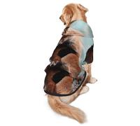 FEYUNYAN Cozy Fleece-Lined Hoodie With Hidden Leash Hole & Pocket For Medium Large Dogs, Cute Animal Fox, Pet Hooded Sweatshirt, Winter Dog Clothes For Outdoor Walks