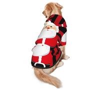 FEYUNYAN Cozy Fleece-Lined Hoodie With Hidden Leash Hole & Pocket For Medium Large Dogs, Cute Christmas Man, Pet Hooded Sweatshirt, Winter Dog Clothes For Outdoor Walks