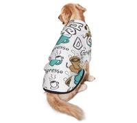 FEYUNYAN Cozy Fleece-Lined Hoodie With Hidden Leash Hole & Pocket For Medium Large Dogs, Delicious Coffee, Pet Hooded Sweatshirt, Winter Dog Clothes For Outdoor Walks