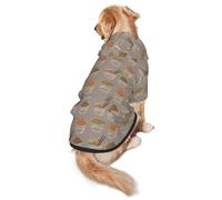 FEYUNYAN Cozy Fleece-Lined Hoodie With Hidden Leash Hole & Pocket For Medium Large Dogs, Egg Cup Noodle Ramen, Pet Hooded Sweatshirt, Winter Dog Clothes For Outdoor Walks