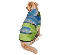 FEYUNYAN Cozy Fleece-Lined Hoodie With Hidden Leash Hole & Pocket For Medium Large Dogs, Golf Field Flag In The Hole, Pet Hooded Sweatshirt, Winter Dog Clothes For Outdoor Walks