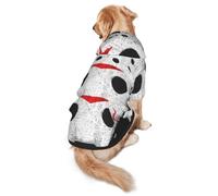 FEYUNYAN Cozy Fleece-Lined Hoodie With Hidden Leash Hole & Pocket For Medium Large Dogs, Horror Skull, Pet Hooded Sweatshirt, Winter Dog Clothes For Outdoor Walks