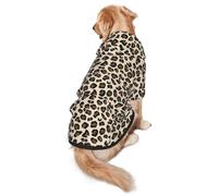 FEYUNYAN Cozy Fleece-Lined Hoodie With Hidden Leash Hole & Pocket For Medium Large Dogs, Leopard, Pet Hooded Sweatshirt, Winter Dog Clothes For Outdoor Walks