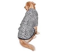 FEYUNYAN Cozy Fleece-Lined Hoodie With Hidden Leash Hole & Pocket For Medium Large Dogs, Leopard, Pet Hooded Sweatshirt, Winter Dog Clothes For Outdoor Walks