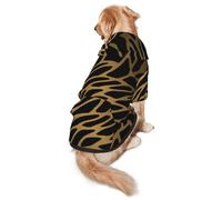 FEYUNYAN Cozy Fleece-Lined Hoodie With Hidden Leash Hole & Pocket For Medium Large Dogs, Leopard Tiger, Pet Hooded Sweatshirt, Winter Dog Clothes For Outdoor Walks