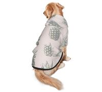 FEYUNYAN Cozy Fleece-Lined Hoodie With Hidden Leash Hole & Pocket For Medium Large Dogs, Lovely Pineapple, Pet Hooded Sweatshirt, Winter Dog Clothes For Outdoor Walks