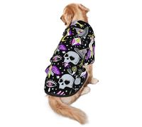FEYUNYAN Cozy Fleece-Lined Hoodie With Hidden Leash Hole & Pocket For Medium Large Dogs, Magic Witch Bohemian, Pet Hooded Sweatshirt, Winter Dog Clothes For Outdoor Walks