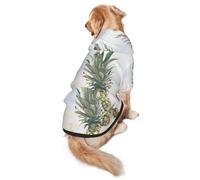FEYUNYAN Cozy Fleece-Lined Hoodie With Hidden Leash Hole & Pocket For Medium Large Dogs, Pineapples On The Beach, Pet Hooded Sweatshirt, Winter Dog Clothes For Outdoor Walks