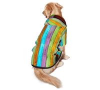 FEYUNYAN Cozy Fleece-Lined Hoodie With Hidden Leash Hole & Pocket For Medium Large Dogs, Planks Carpentry Oak Timber, Pet Hooded Sweatshirt, Winter Dog Clothes For Outdoor Walks