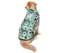FEYUNYAN Cozy Fleece-Lined Hoodie With Hidden Leash Hole & Pocket For Medium Large Dogs, Poodles Dogs, Pet Hooded Sweatshirt, Winter Dog Clothes For Outdoor Walks