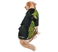 FEYUNYAN Cozy Fleece-Lined Hoodie With Hidden Leash Hole & Pocket For Medium Large Dogs, Prairie Cow, Pet Hooded Sweatshirt, Winter Dog Clothes For Outdoor Walks
