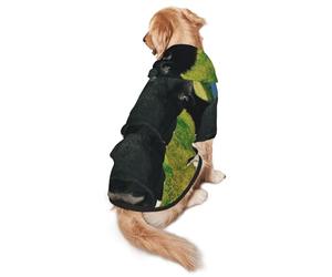 FEYUNYAN Cozy Fleece-Lined Hoodie With Hidden Leash Hole & Pocket For Medium Large Dogs, Prairie Cow, Pet Hooded Sweatshirt, Winter Dog Clothes For Outdoor Walks