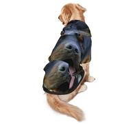 FEYUNYAN Cozy Fleece-Lined Hoodie With Hidden Leash Hole & Pocket For Medium Large Dogs, Rottweiler Wallpaper, Pet Hooded Sweatshirt, Winter Dog Clothes For Outdoor Walks