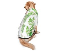 FEYUNYAN Cozy Fleece-Lined Hoodie With Hidden Leash Hole & Pocket For Medium Large Dogs, Springtime Herb Garden, Pet Hooded Sweatshirt, Winter Dog Clothes For Outdoor Walks