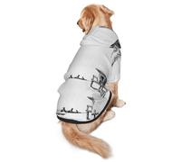 FEYUNYAN Cozy Fleece-Lined Hoodie With Hidden Leash Hole & Pocket For Medium Large Dogs, Summer Beach Palm Trees, Pet Hooded Sweatshirt, Winter Dog Clothes For Outdoor Walks