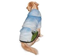 FEYUNYAN Cozy Fleece-Lined Hoodie With Hidden Leash Hole & Pocket For Medium Large Dogs, Tractor Farm, Pet Hooded Sweatshirt, Winter Dog Clothes For Outdoor Walks