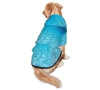 FEYUNYAN Cozy Fleece-Lined Hoodie With Hidden Leash Hole & Pocket For Medium Large Dogs, Tranquil Underwater Scenery, Pet Hooded Sweatshirt, Winter Dog Clothes For Outdoor Walks
