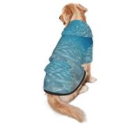 FEYUNYAN Cozy Fleece-Lined Hoodie With Hidden Leash Hole & Pocket For Medium Large Dogs, Tranquil Water, Pet Hooded Sweatshirt, Winter Dog Clothes For Outdoor Walks