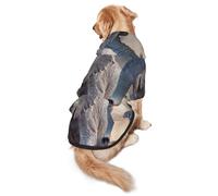 FEYUNYAN Cozy Fleece-Lined Hoodie With Hidden Leash Hole & Pocket For Medium Large Dogs, Two Elephants Playing, Pet Hooded Sweatshirt, Winter Dog Clothes For Outdoor Walks
