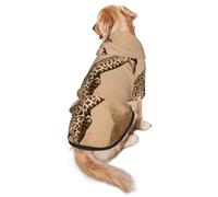 FEYUNYAN Cozy Fleece-Lined Hoodie With Hidden Leash Hole & Pocket For Medium Large Dogs, Two Giraffe Running Barren, Pet Hooded Sweatshirt, Winter Dog Clothes For Outdoor Walks