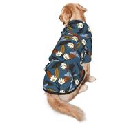 FEYUNYAN Cozy Fleece-Lined Hoodie With Hidden Leash Hole & Pocket For Medium Large Dogs, Wild Nature, Pet Hooded Sweatshirt, Winter Dog Clothes For Outdoor Walks