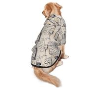FEYUNYAN Cozy Fleece-Lined Hoodie With Hidden Leash Hole & Pocket For Medium Large Dogs, Wine Winery Grape Field, Pet Hooded Sweatshirt, Winter Dog Clothes For Outdoor Walks