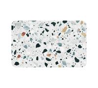FEYUNYAN Diatomite Bath Mat 50x80cm, Terrazzo Marble Pastel, area rug, Quick-Dry Water-Absorbent floor mat for Shower Kitchen, Non-Slip elliptical edge Bathroom mat