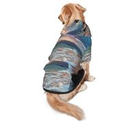 FEYUNYAN Dog Hooded Sweatshirt, Fleece-Lined Hoodie For Medium Large Dogs | Beach Hawaii Sunset, Cozy Dog Hoodie, Winter Dog Clothes For Outdoor Walks, With Hidden Leash Hole & Pocket