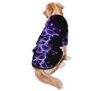 FEYUNYAN Dog Hooded Sweatshirt, Fleece-Lined Hoodie For Medium Large Dogs | Beautiful Purple Butterfly, Cozy Dog Hoodie, Winter Dog Clothes For Outdoor Walks, With Hidden Leash Hole & Pocket